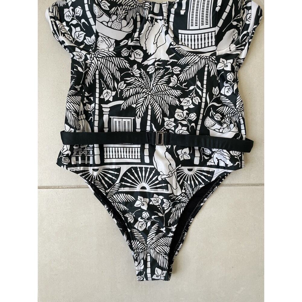 Kenny‎ Flowers Swim One Piece Swimsuit Belted The Medellin Bird Swimwear - Picture 3 of 12